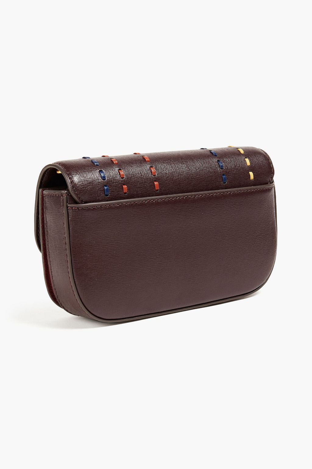 TORY BURCH Robinson whipstitched textured-leather wallet
