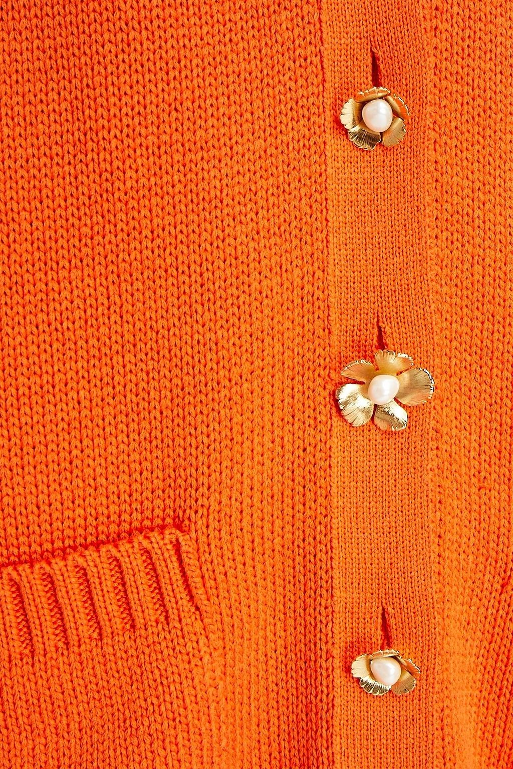 OSCAR DE LA RENTA Oversized button-detailed silk and cotton-blend cardigan