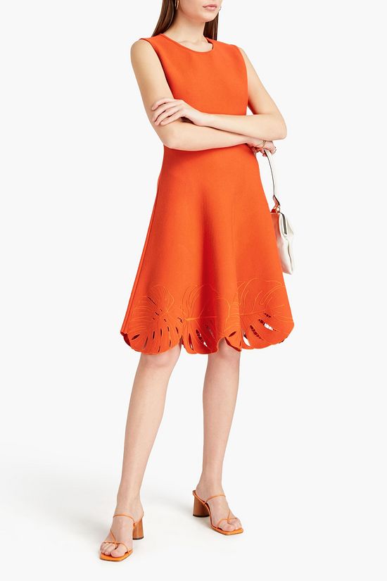 Orange Broderie Anglaise Frill Sleeve Mini Dress | In The Style