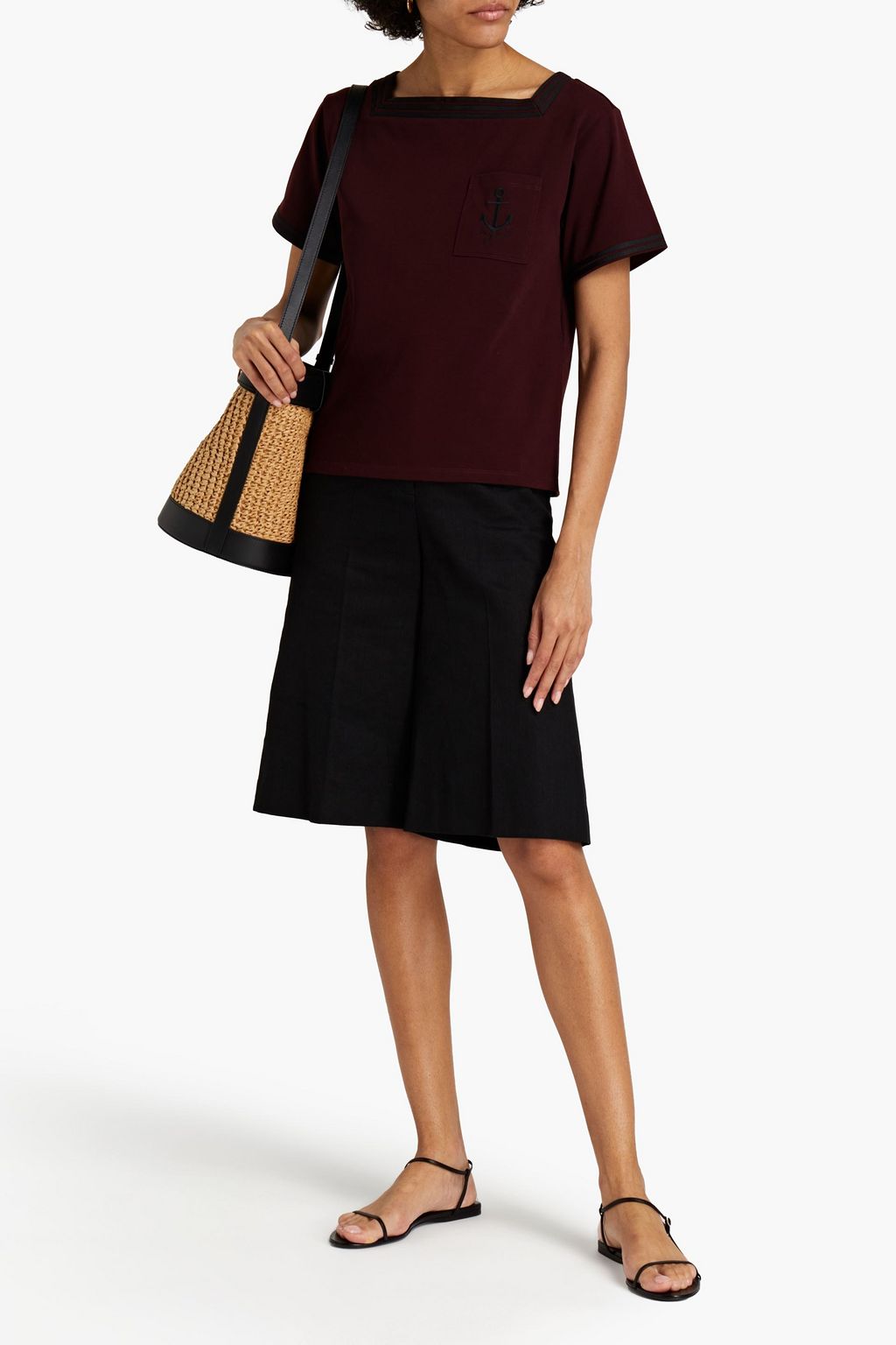 SEE BY CHLOÉ Embroidered cotton-jersey top