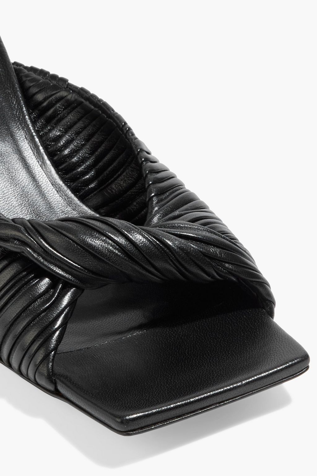 VERSACE Twisted pleated leather mules