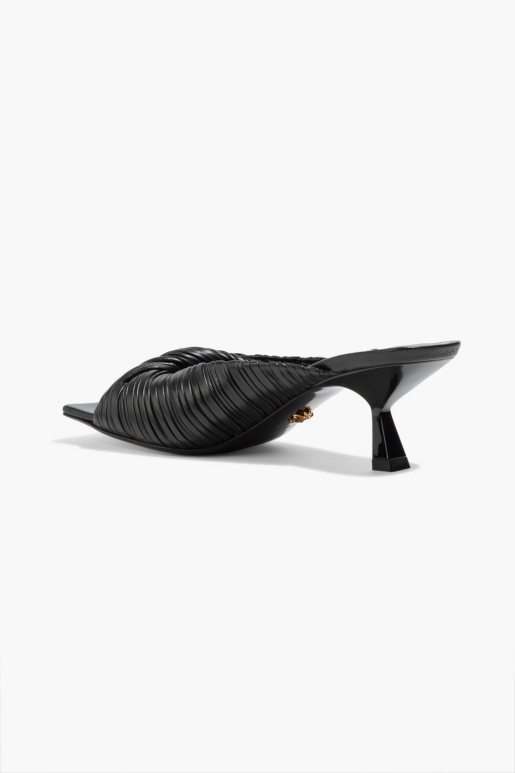 VERSACE Twisted pleated leather mules