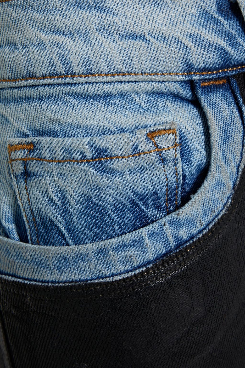FRAME Le Sylvie Coated Combo high-rise straight-leg jeans