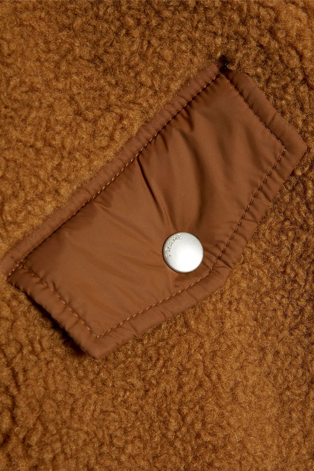FRAME Cropped shell-paneled faux shearling jacket
