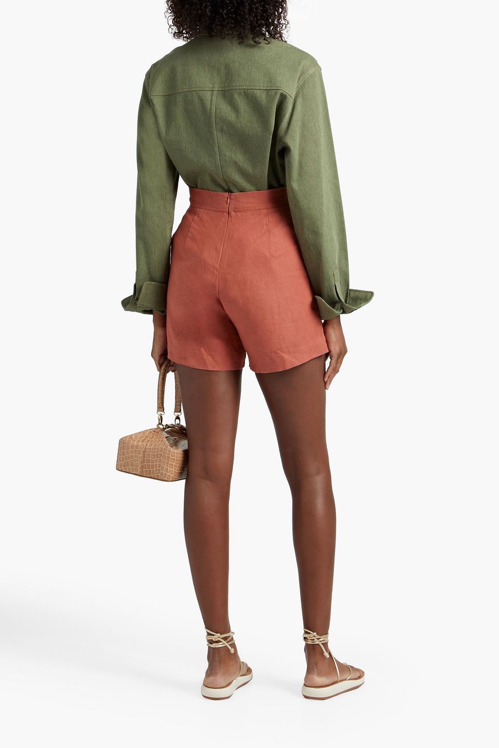 NOBODY DENIM Pleated linen shorts THE