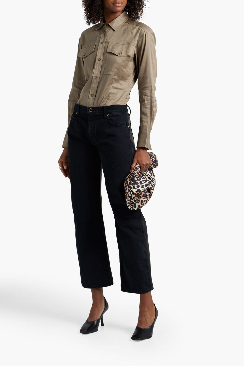 Frame Twill Shirt In Taupe