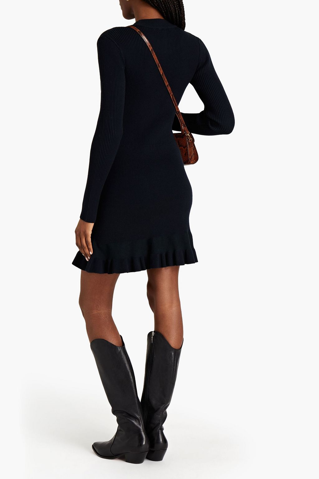 SEE BY CHLOÉ Ruffled ribbed-knit mini dress