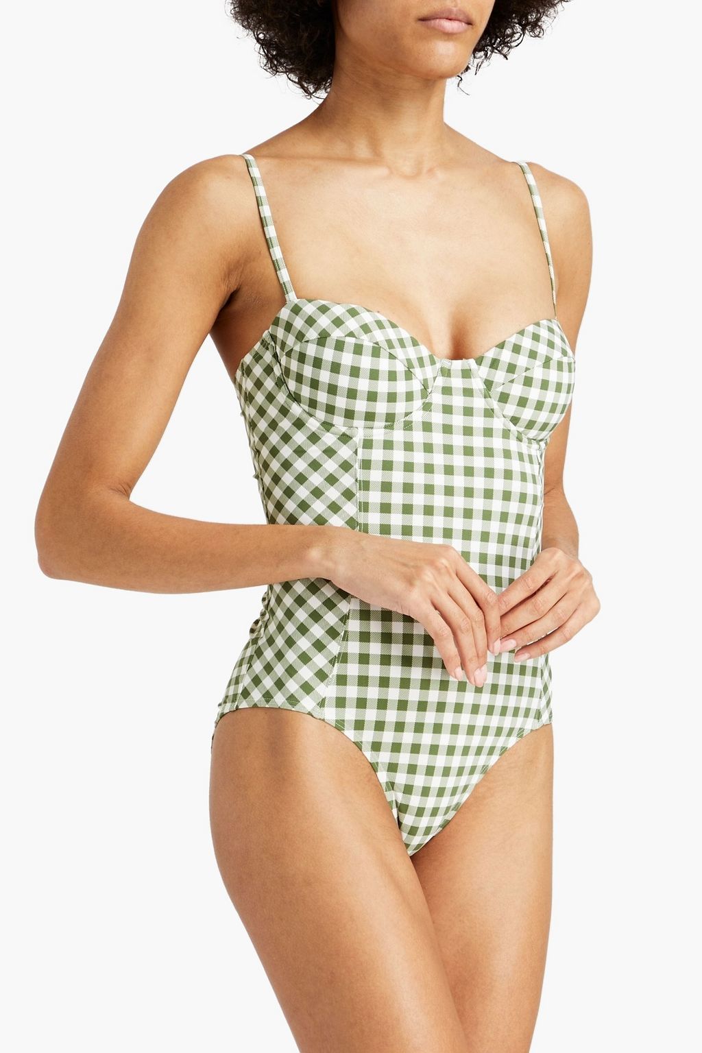 TORY BURCH Gingham underwired swimsuit