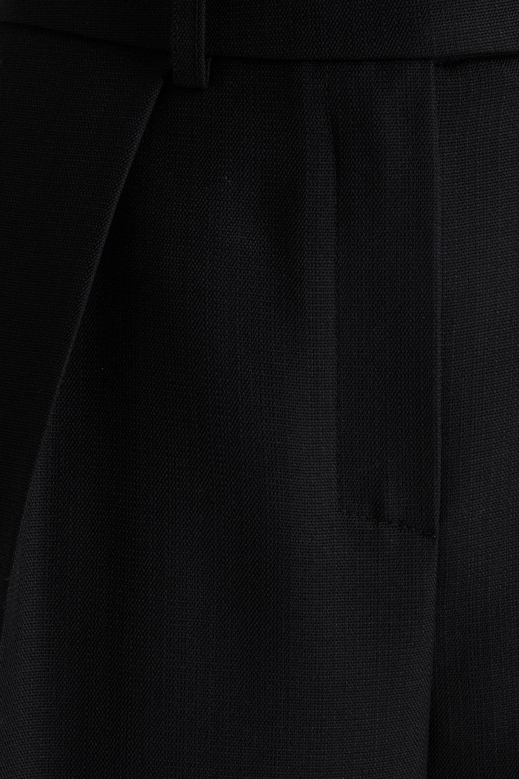 ALEXANDRE VAUTHIER Satin-trimmed wool wide-leg pants