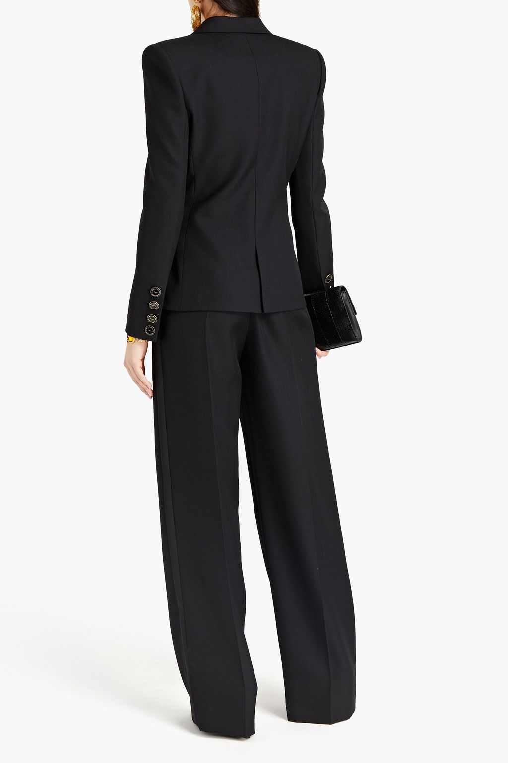 ALEXANDRE VAUTHIER Satin-trimmed wool wide-leg pants