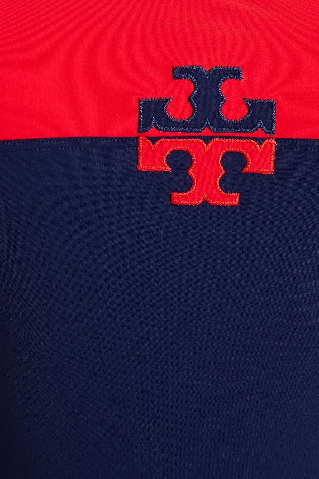 TORY BURCH Two-tone embroidered swimsuit