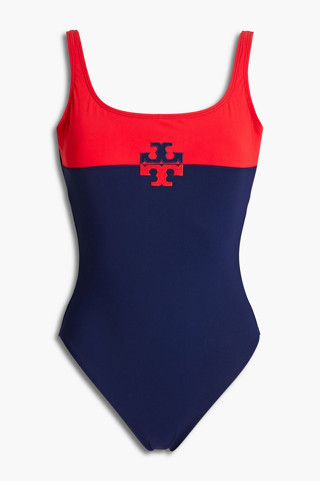 Navy Two-tone swimsuit | TORY BURCH | THE OUTNET