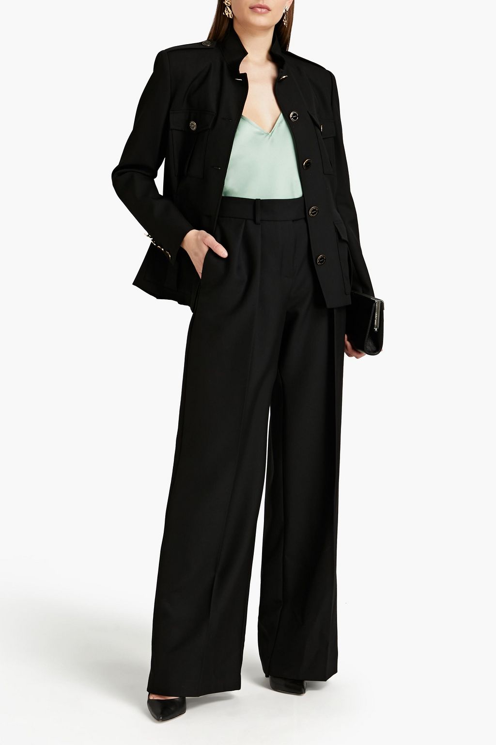 ALEXANDRE VAUTHIER Pleated wool wide-leg pants
