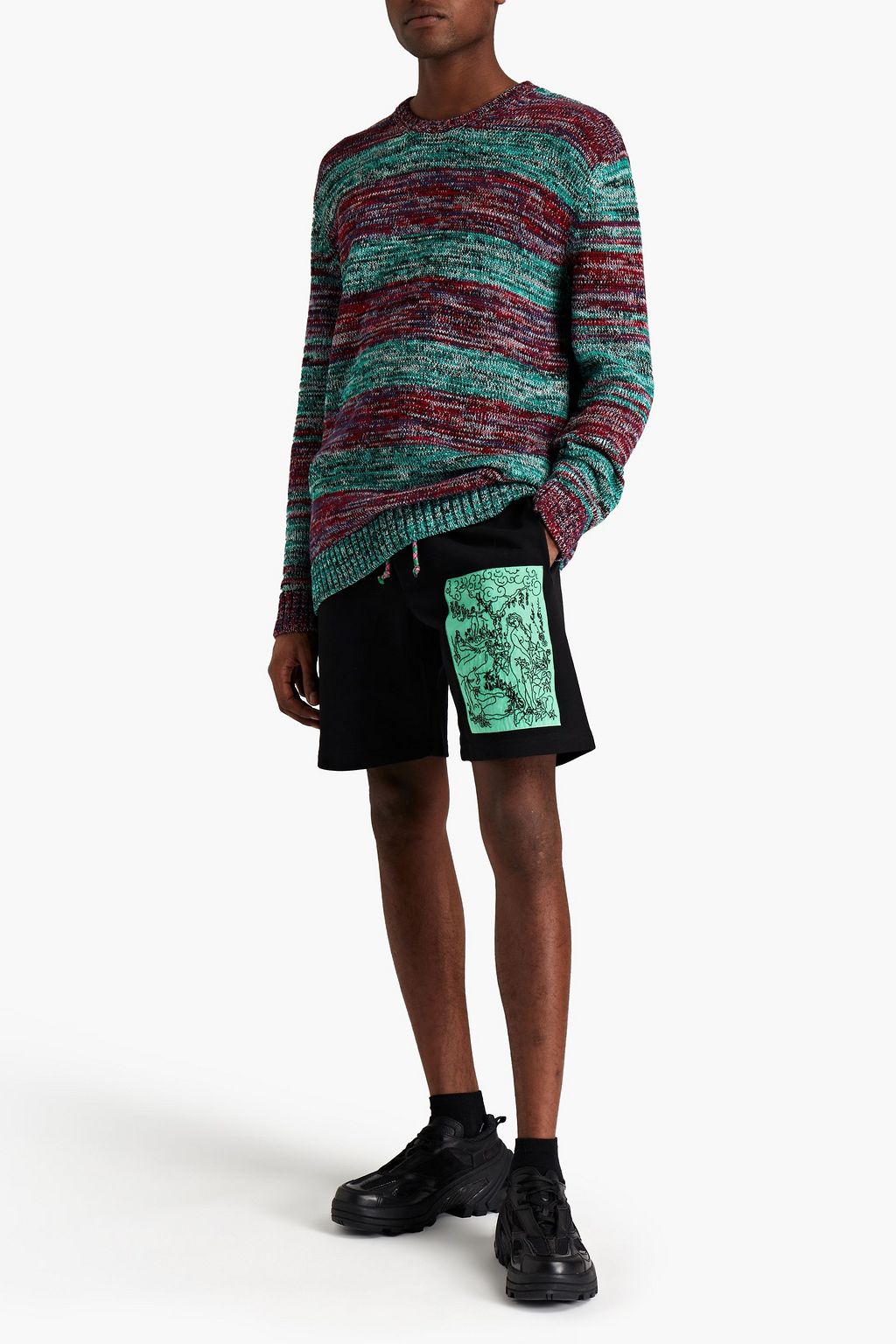 MCQ ALEXANDER MCQUEEN Appliquéd French cotton-terry shorts