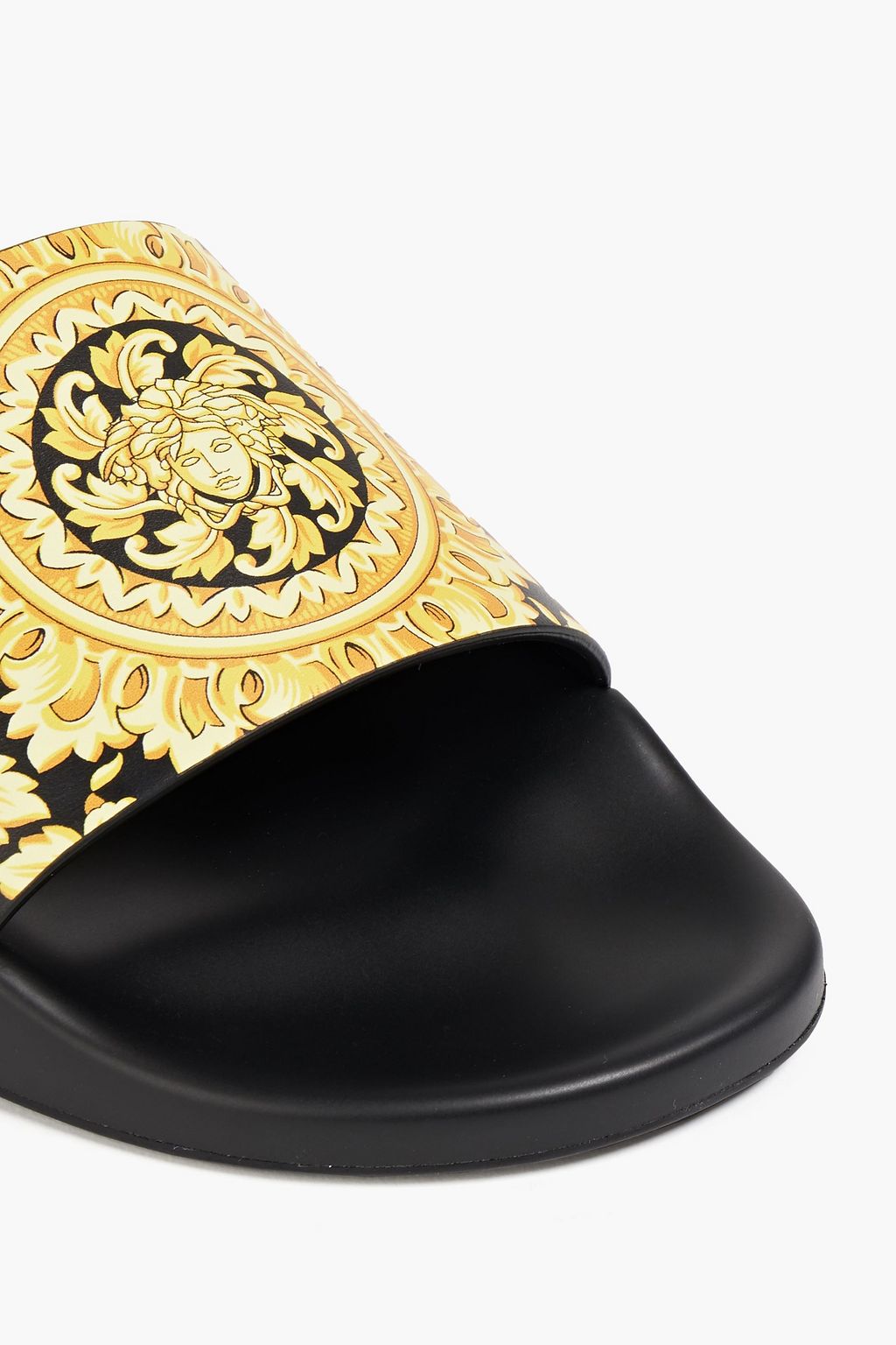 VERSACE Printed leather slides