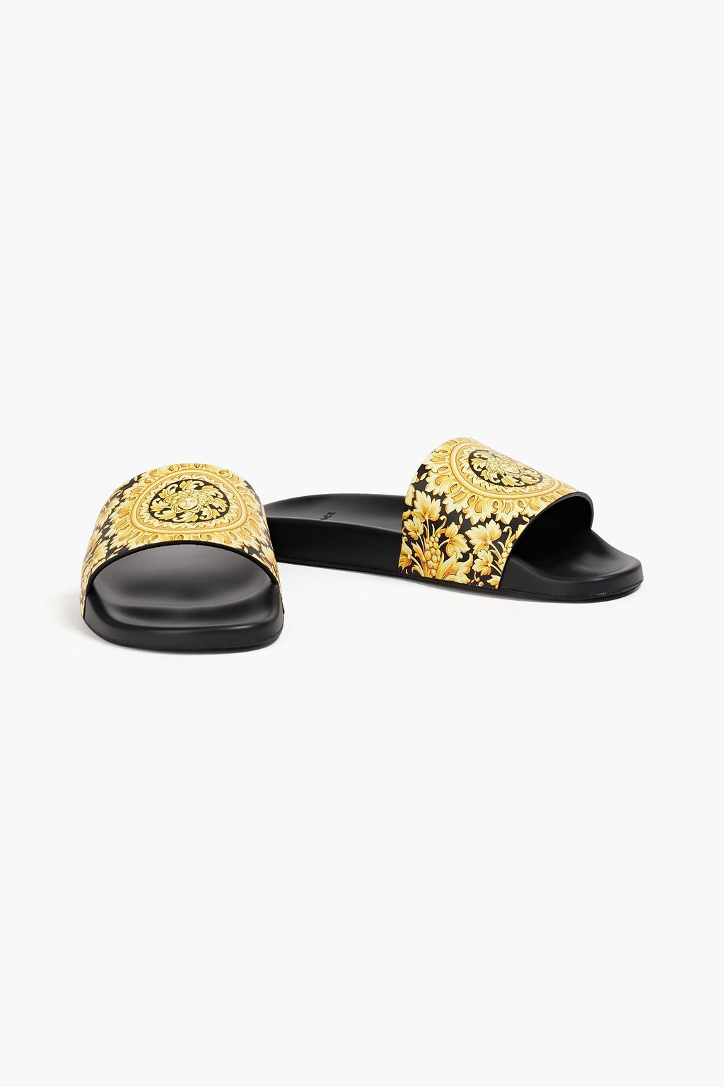 VERSACE Printed leather slides