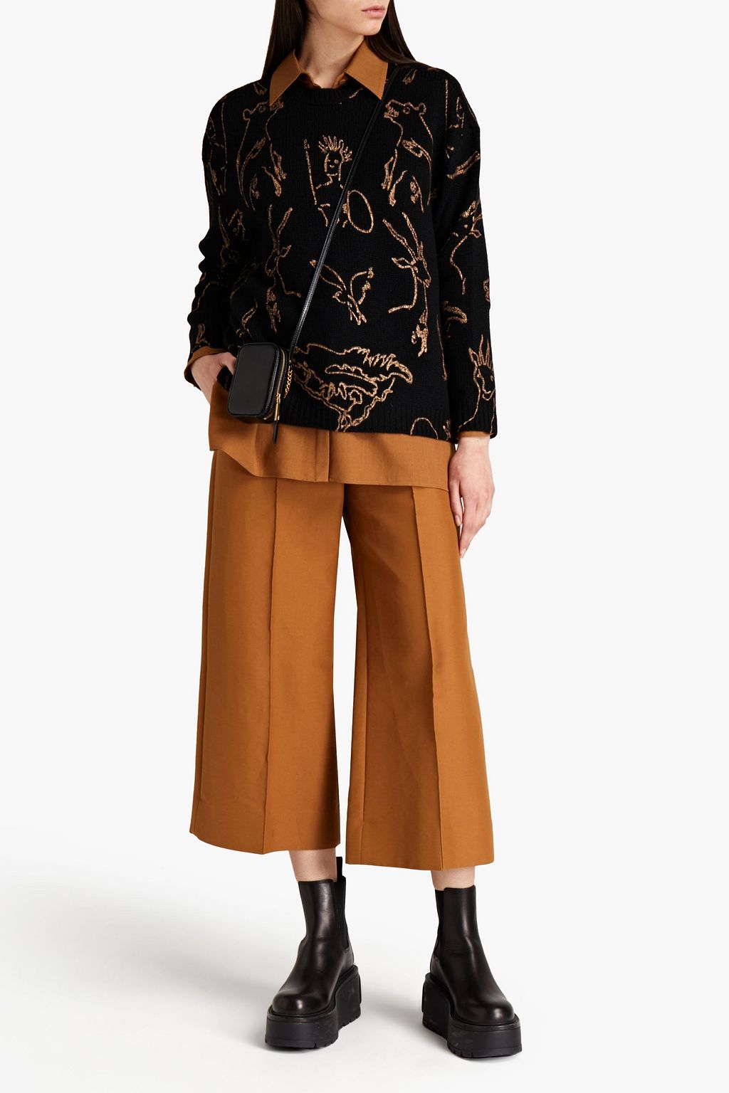 VALENTINO GARAVANI Oversized printed cashmere sweater
