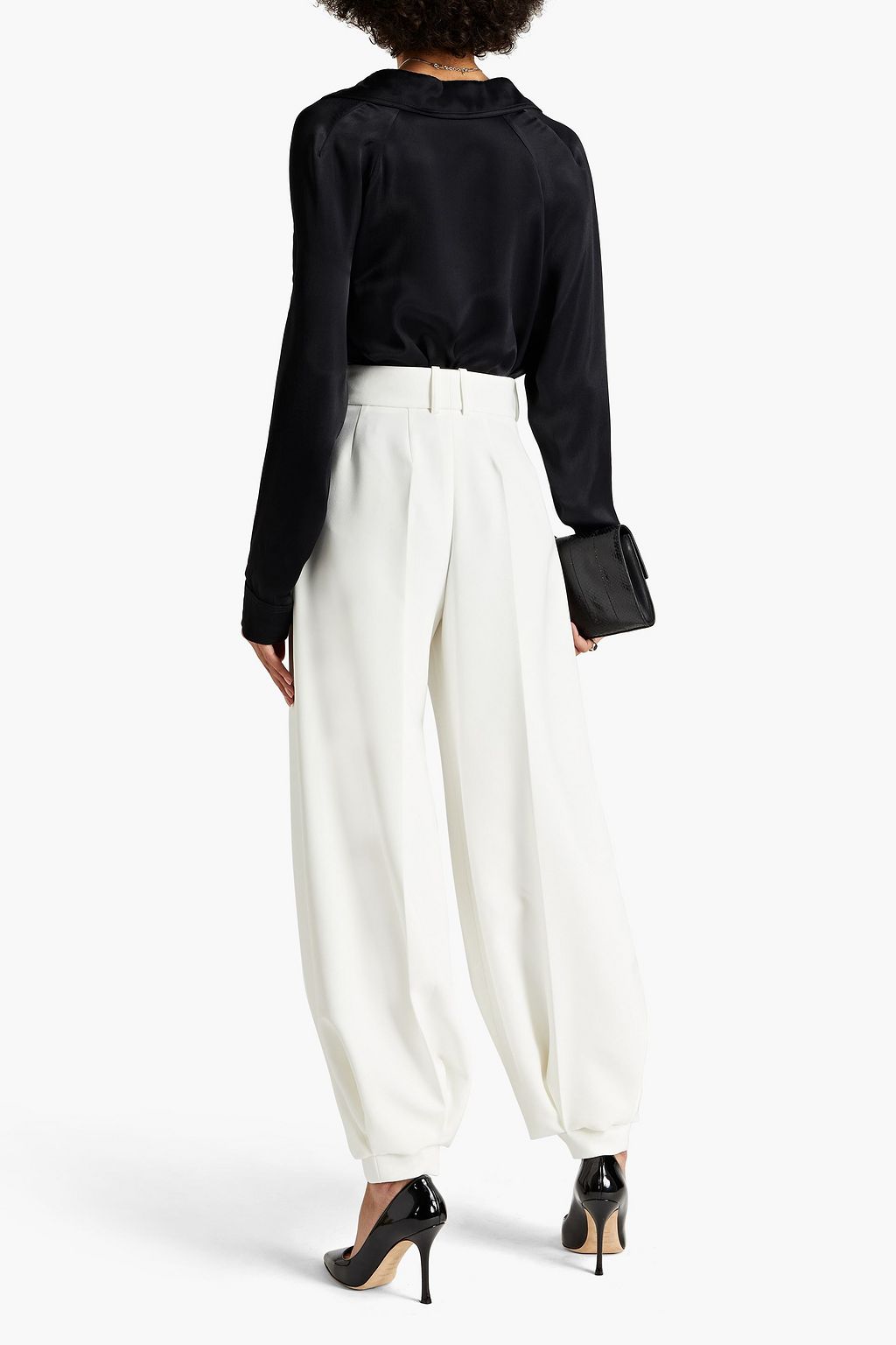 ALEXANDRE VAUTHIER Pleated crepe tapered pants