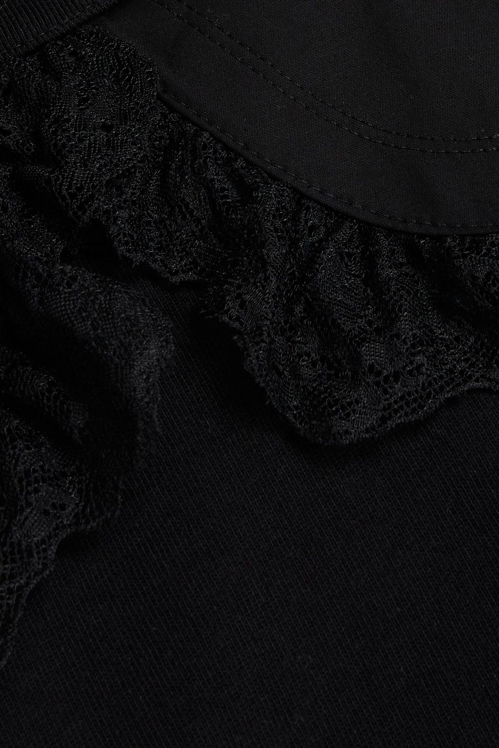 SEE BY CHLOÉ Lace-trimmed cotton-jersey mini dress
