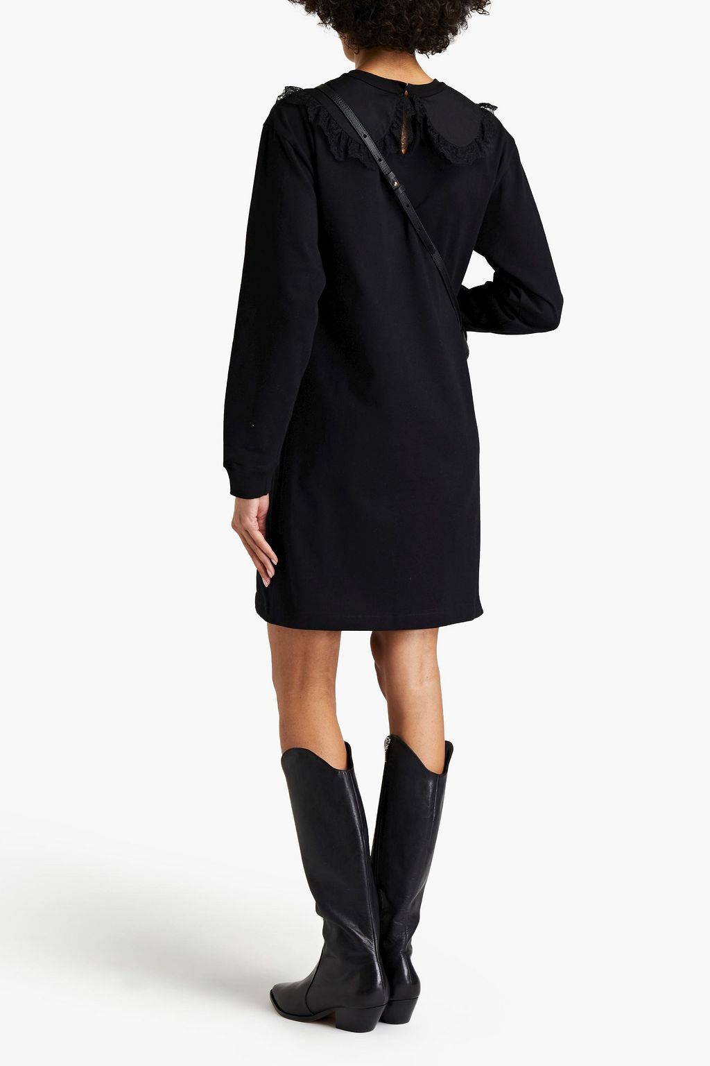 SEE BY CHLOÉ Lace-trimmed cotton-jersey mini dress