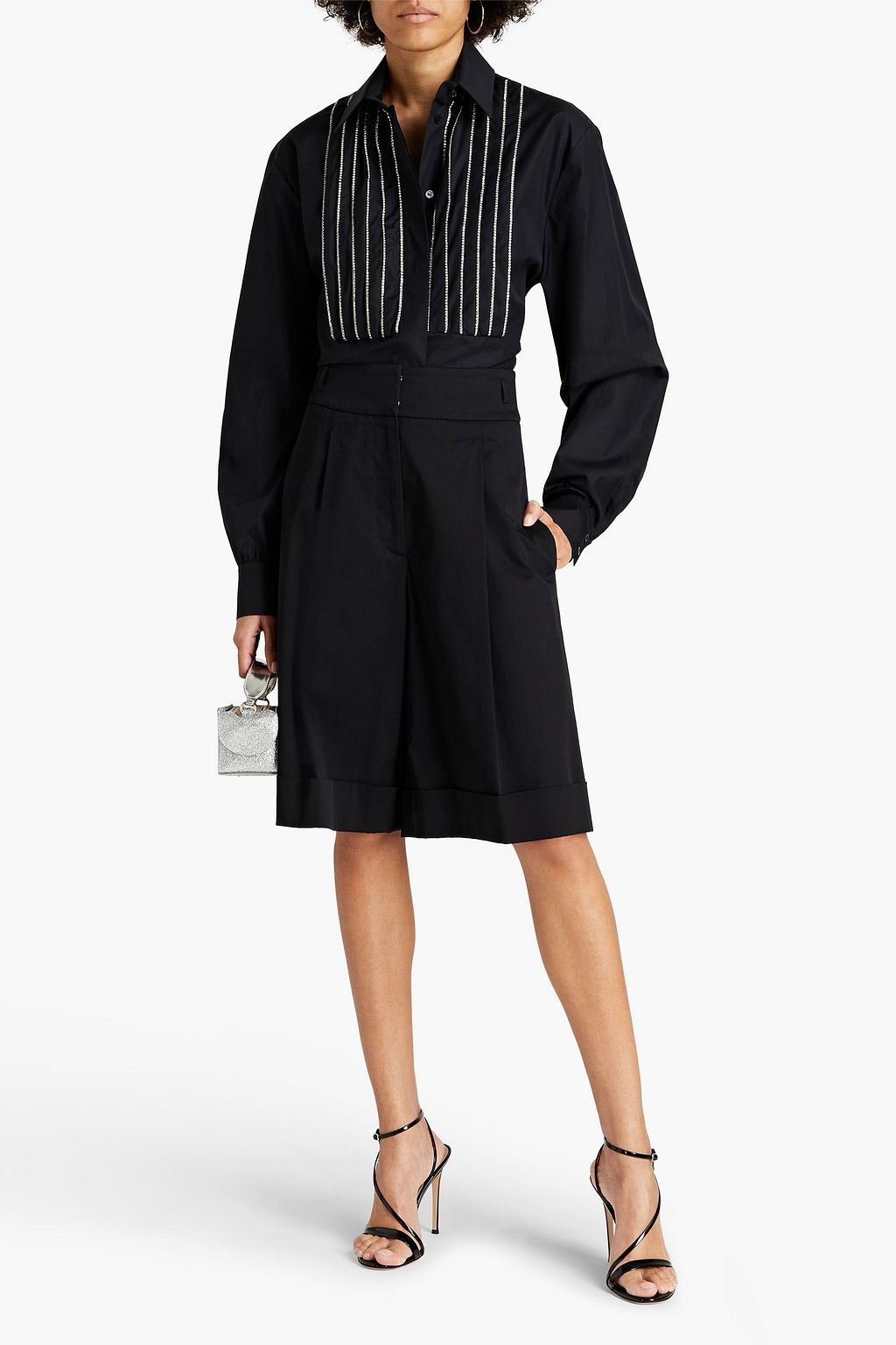 ALEXANDRE VAUTHIER Crystal-embellished cotton-poplin shirt