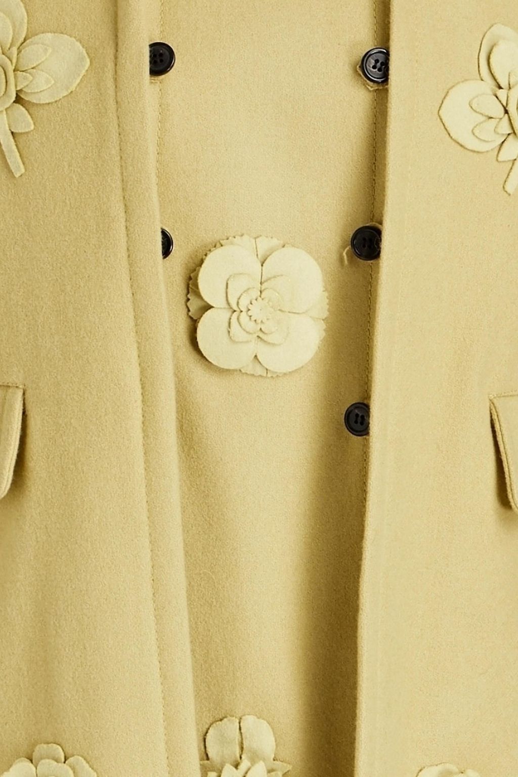 VALENTINO GARAVANI Floral-appliquéd wool-felt coat