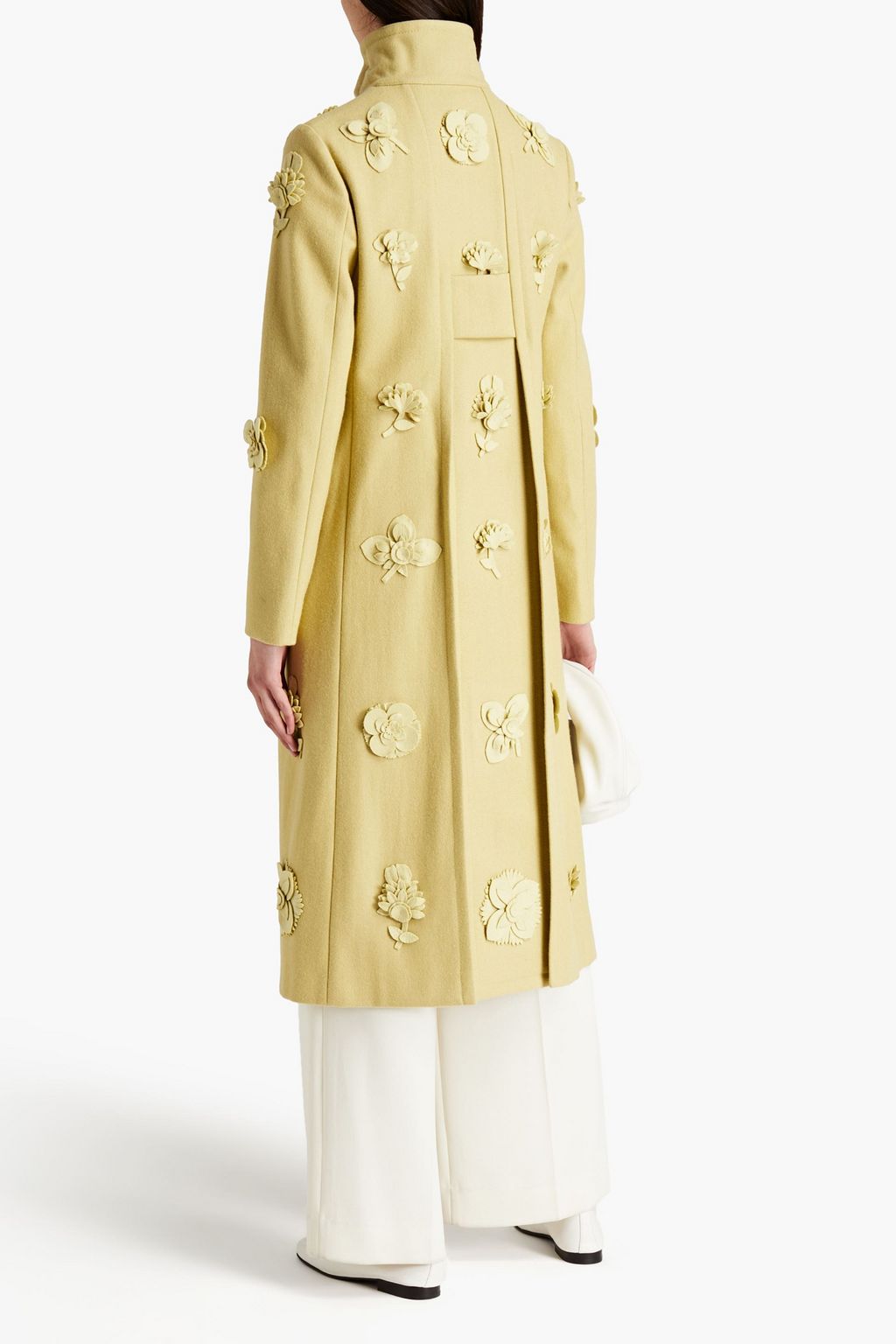 VALENTINO GARAVANI Floral-appliquéd wool-felt coat