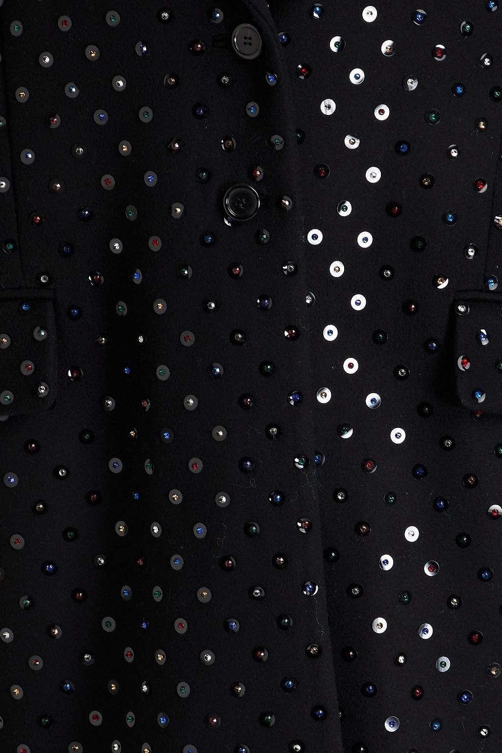 VALENTINO Embellished wool and cashmere-blend felt coat