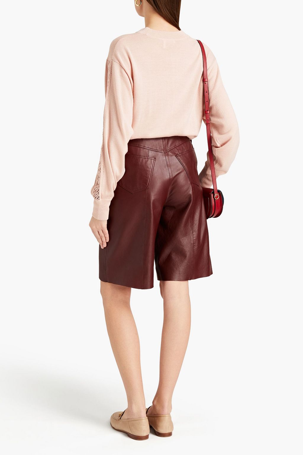 SEE BY CHLOÉ Macramé-trimmed ruffled wool-blend sweater