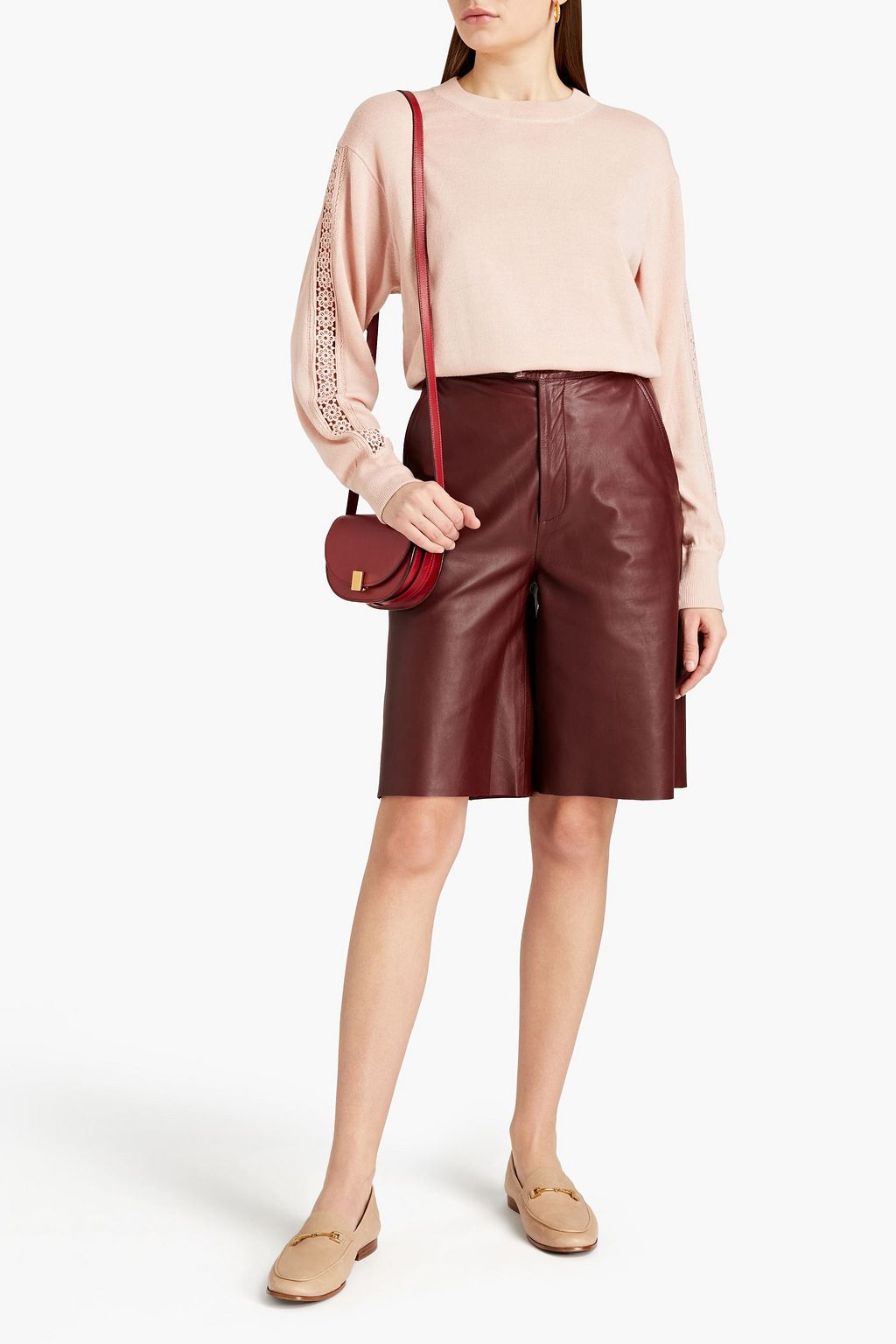 SEE BY CHLOÉ Macramé-trimmed ruffled wool-blend sweater