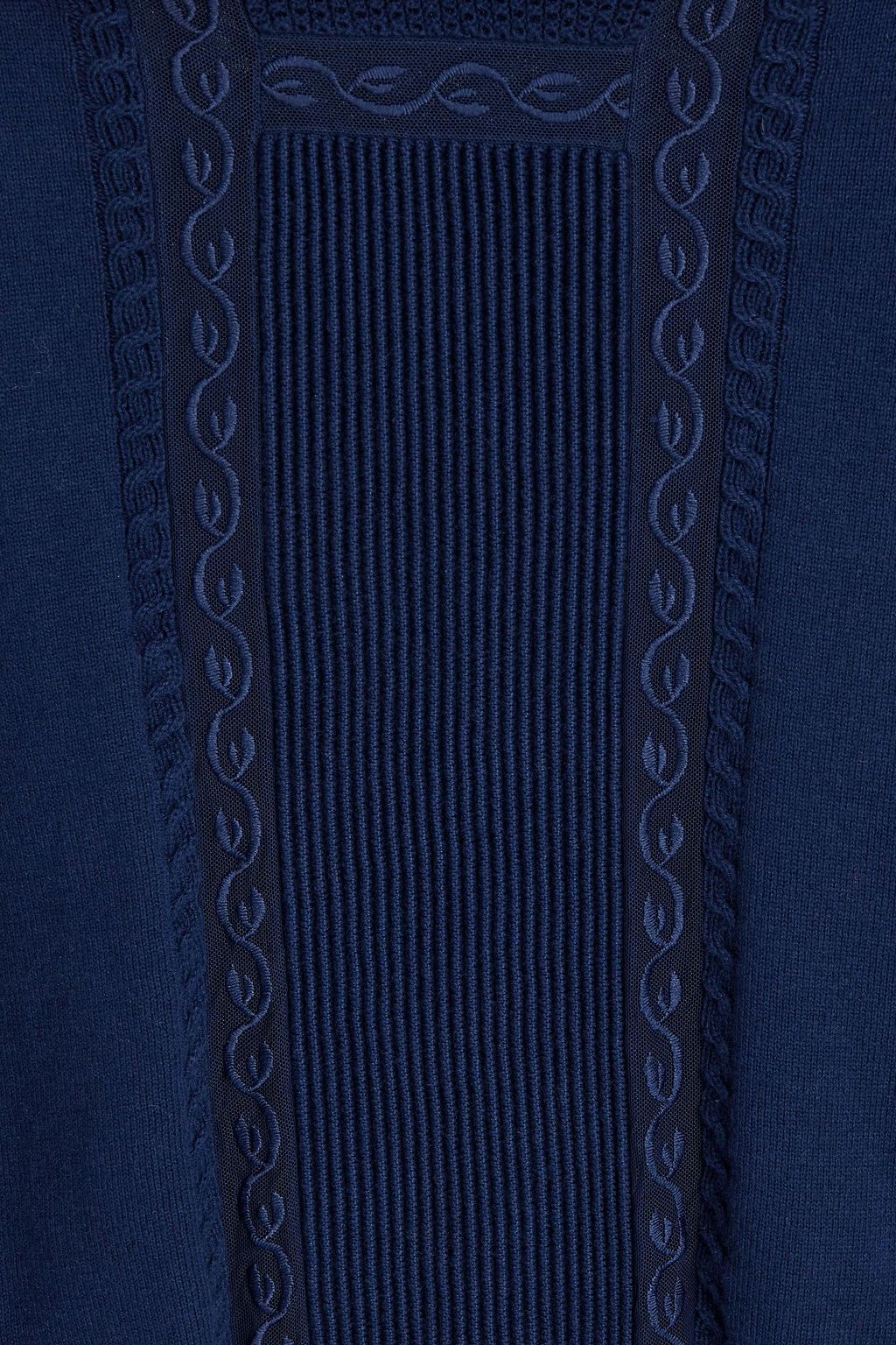 SEE BY CHLOÉ Ruffle-trimmed embroidered cotton-blend sweater