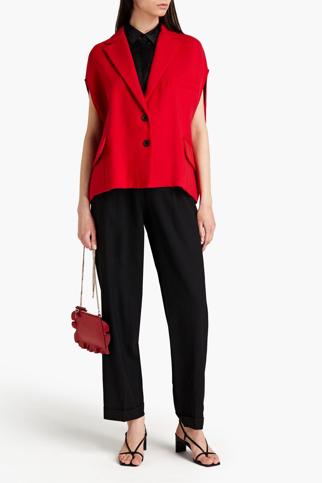 VALENTINO GARAVANI Oversized-Weste aus Twill aus einer Wollmischung