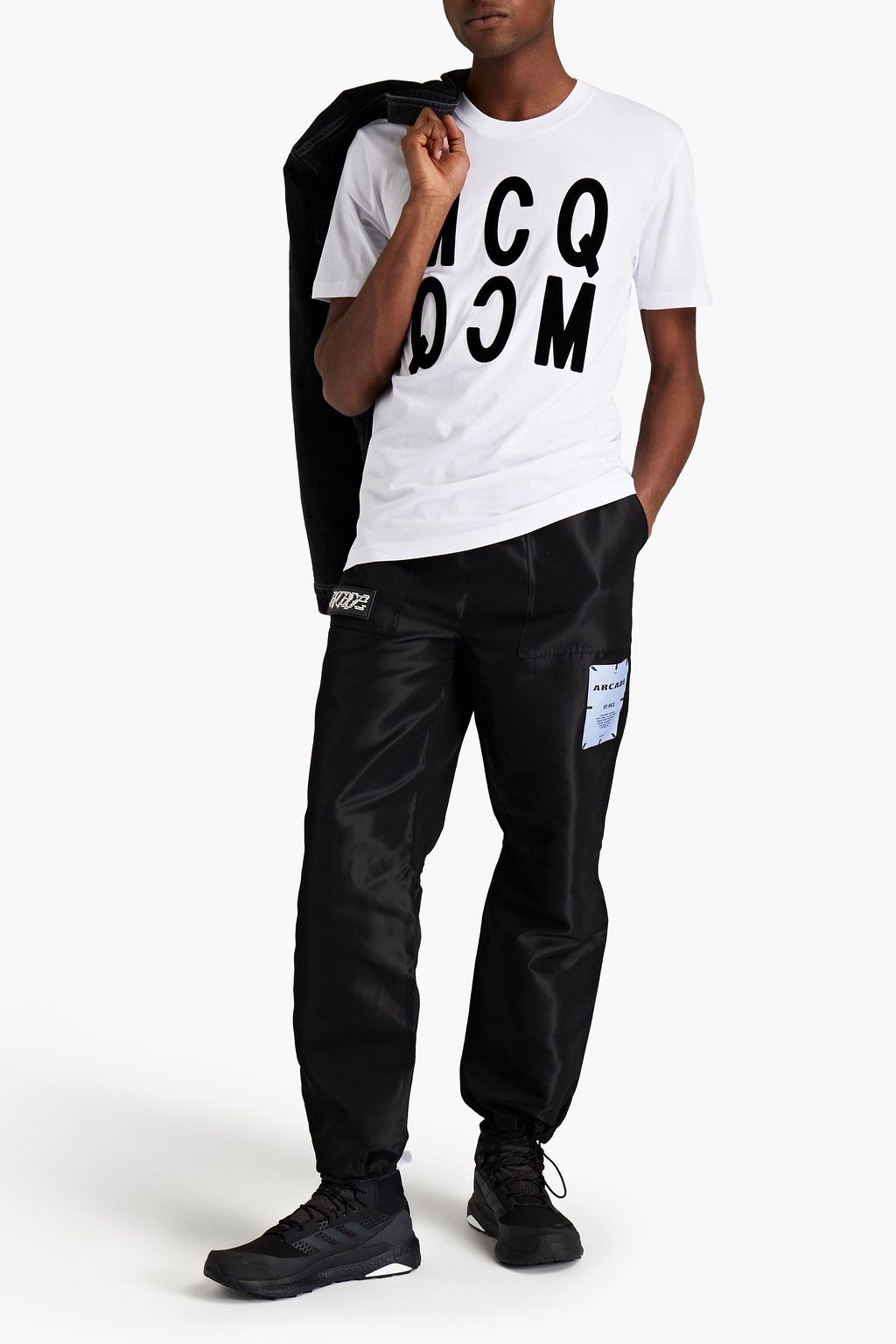 MCQ ALEXANDER MCQUEEN Flocked cotton-jersey T-shirt