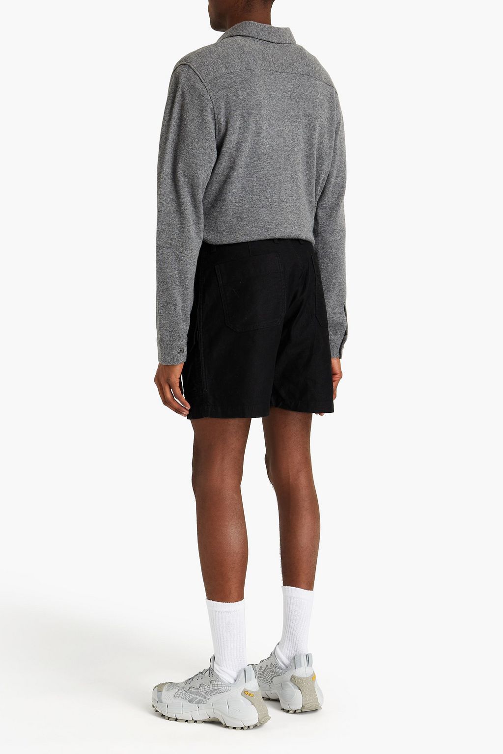 SNOW PEAK Cotton and linen-blend shorts