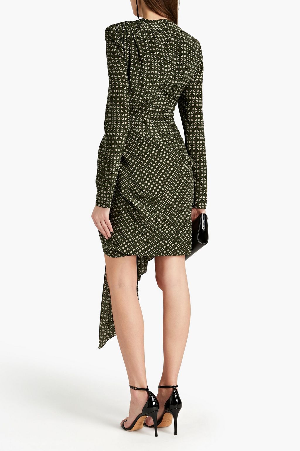 ALEXANDRE VAUTHIER Draped printed silk-crepe mini dress