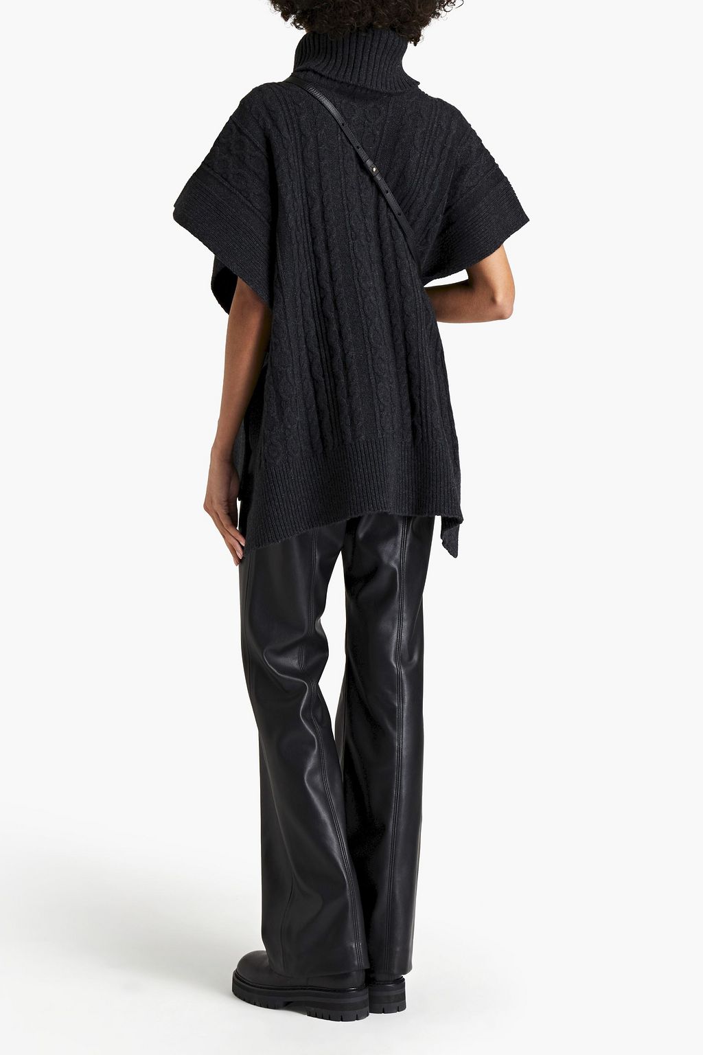 SEE BY CHLOÉ Cable-knit wool-blend turtleneck poncho