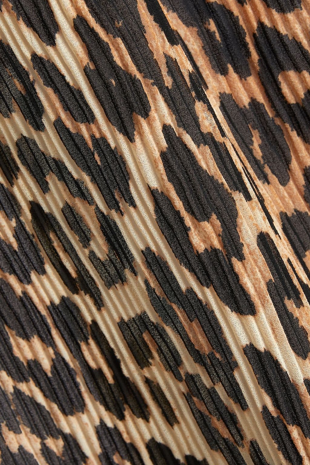 GANNI Leopard-print plissé-georgette maxi skirt
