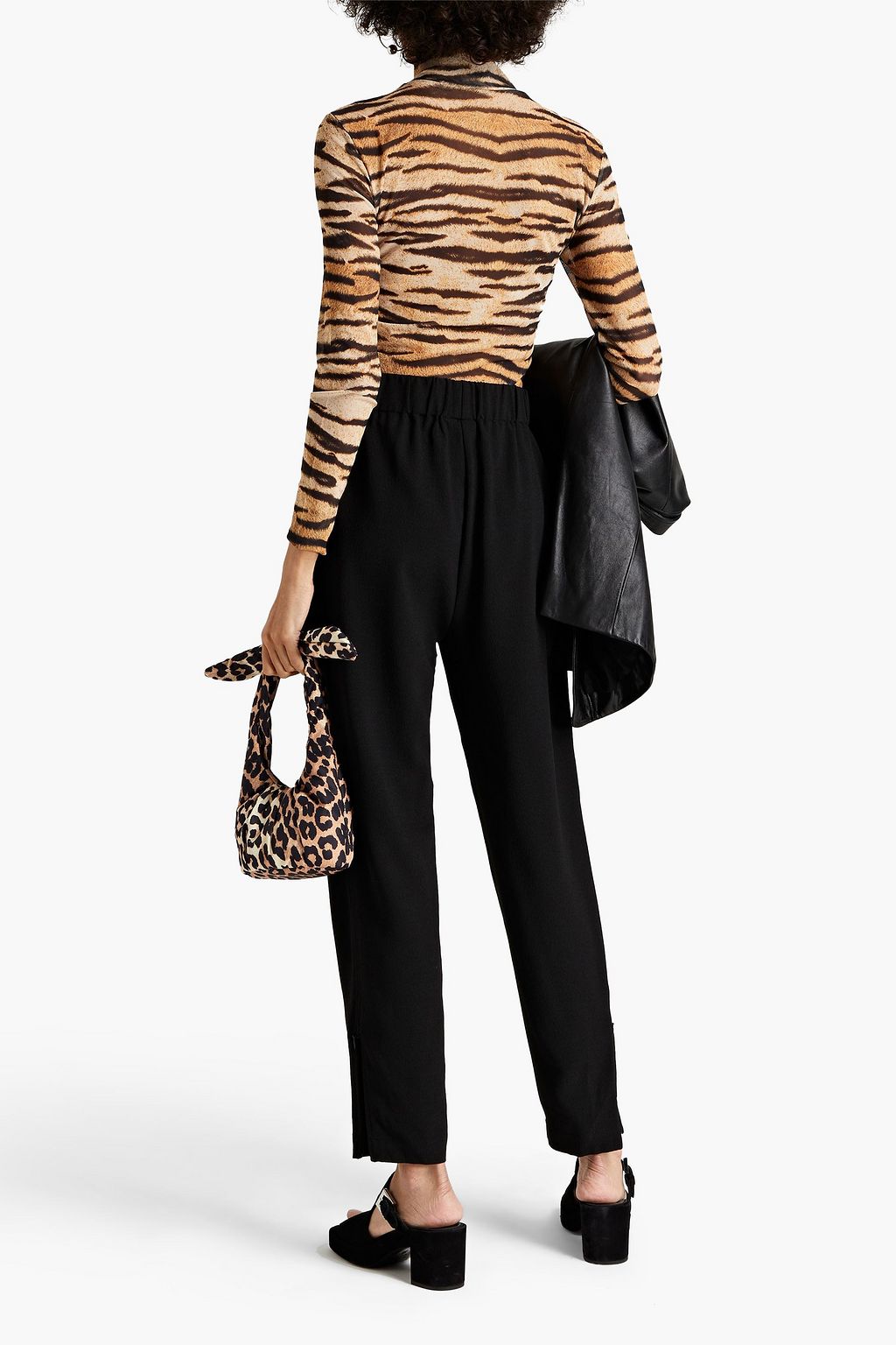GANNI Cropped crepe tapered pants