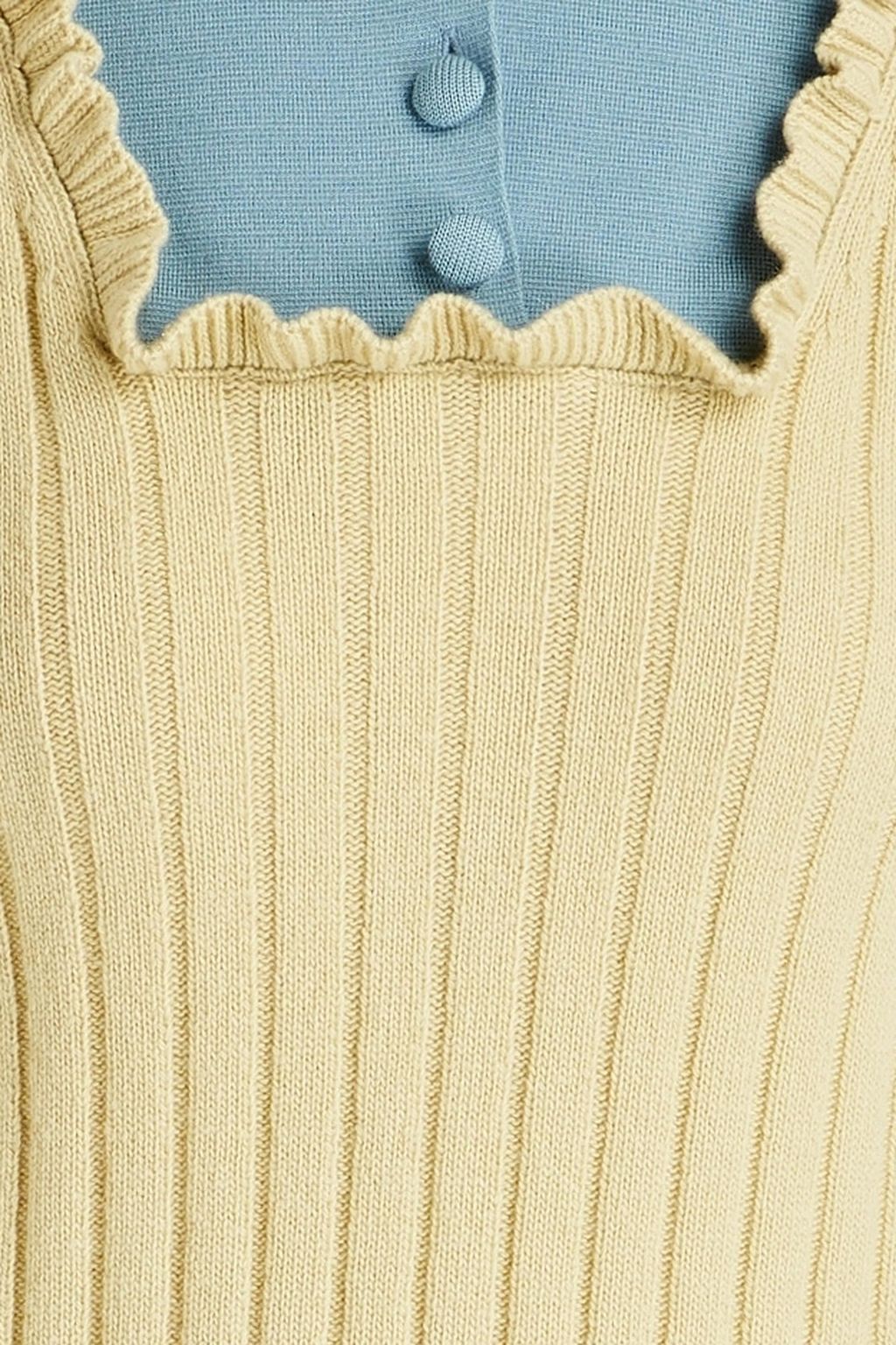 VALENTINO GARAVANI Two-tone ribbed wool and cashmere-blend sweater