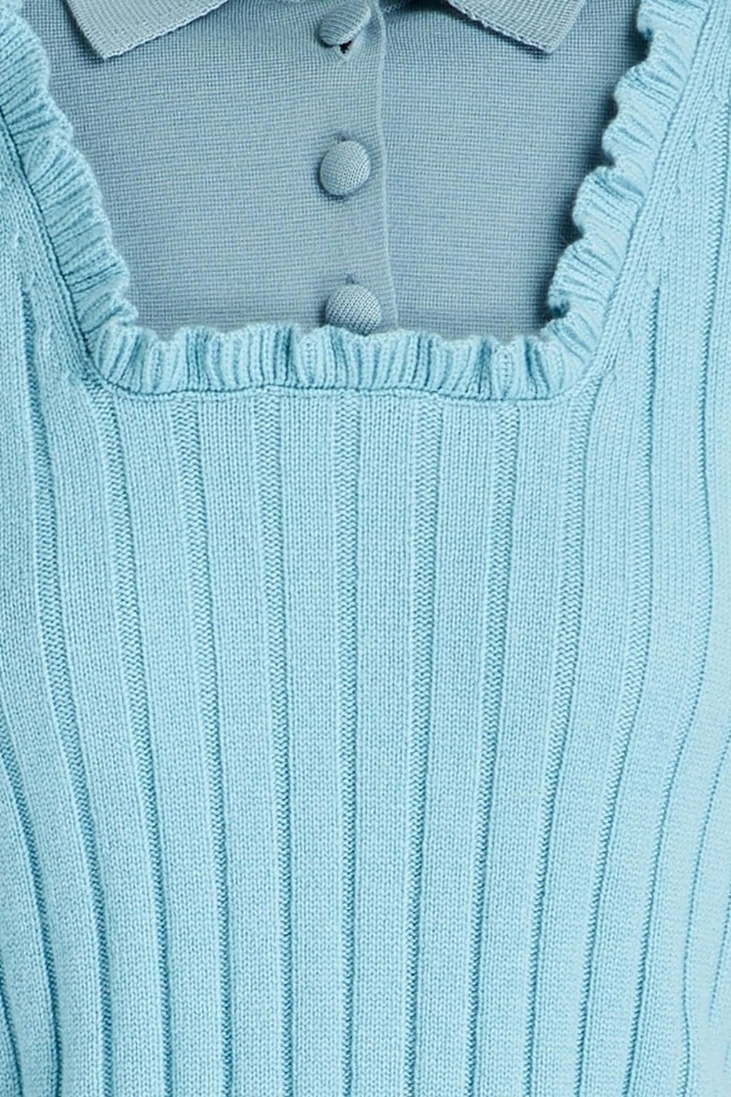 VALENTINO GARAVANI Two-tone ribbed wool and cashmere-blend sweater