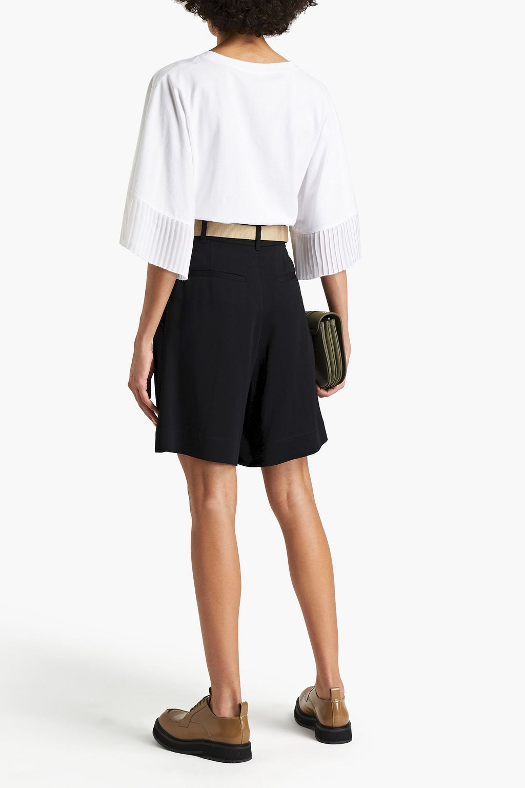 SEE BY CHLOÉ Crepe-trimmed cotton-jersey top