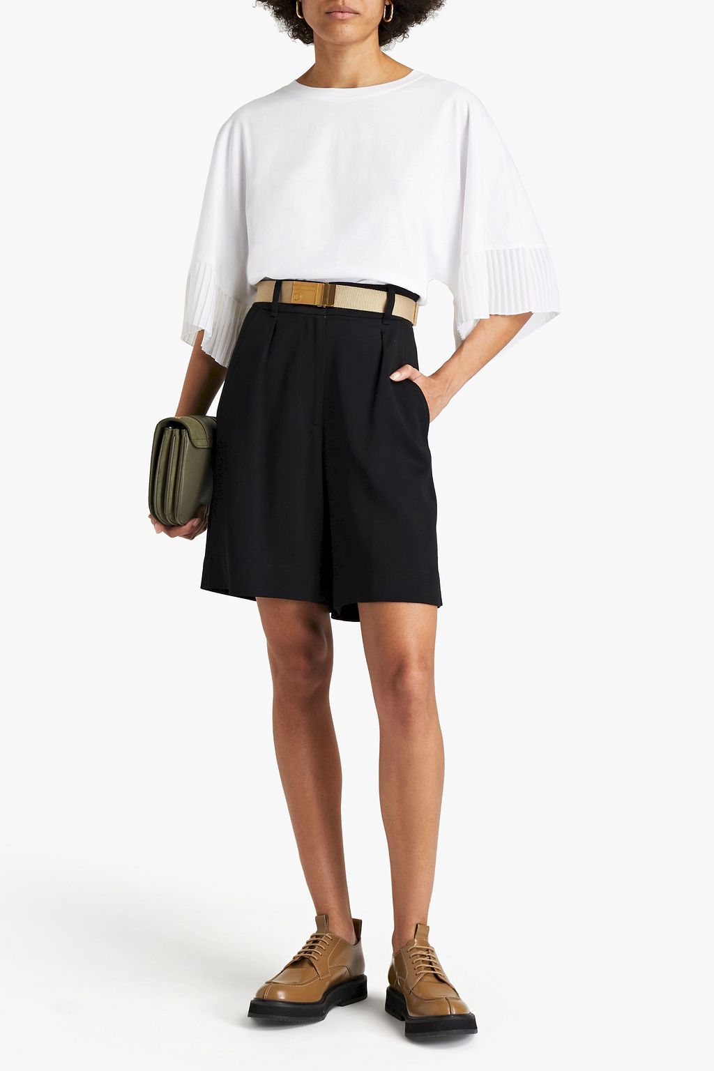 SEE BY CHLOÉ Crepe-trimmed cotton-jersey top
