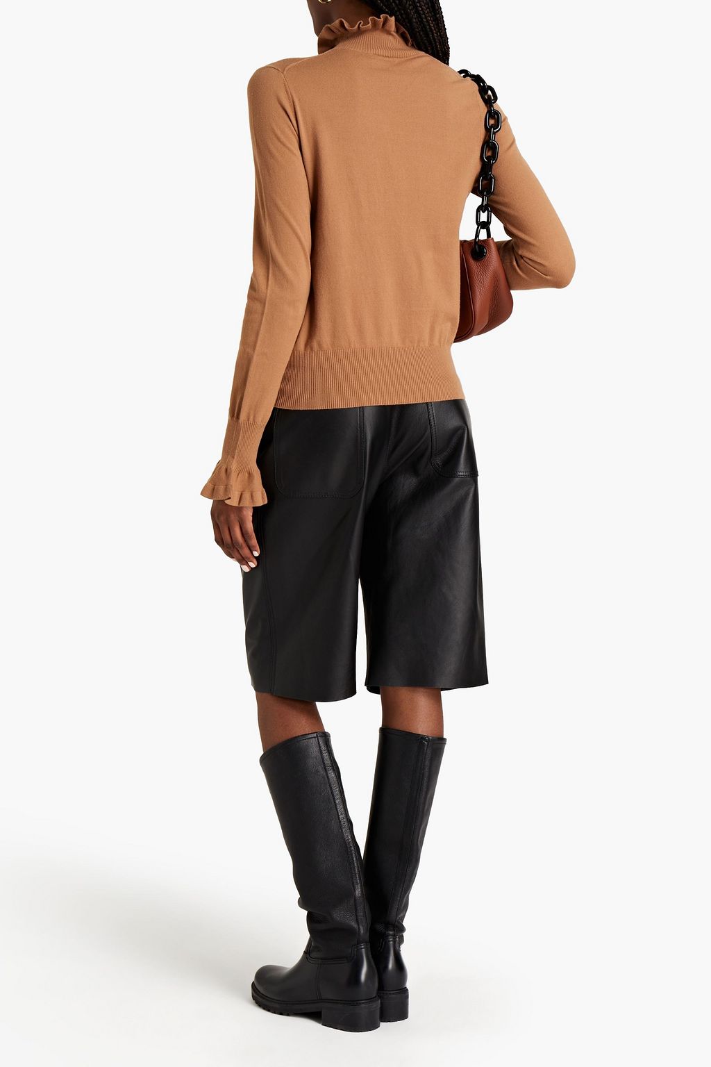 SEE BY CHLOÉ Ruffle-trimmed knitted turtleneck sweater