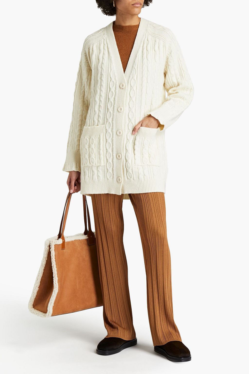 SEE BY CHLOÉ Cable-knit wool-blend cardigan