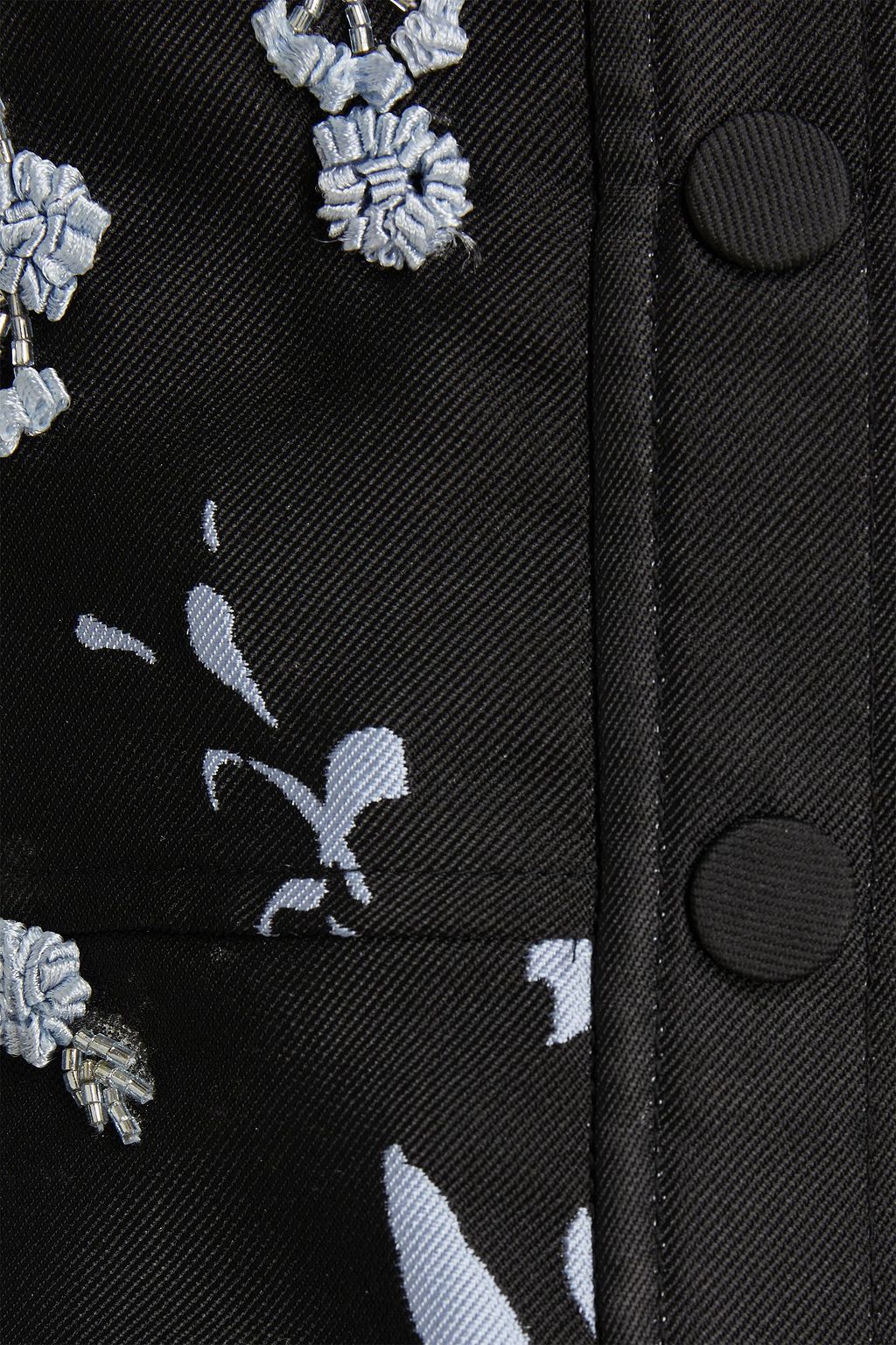 GANNI Embellished floral-print twill peplum top
