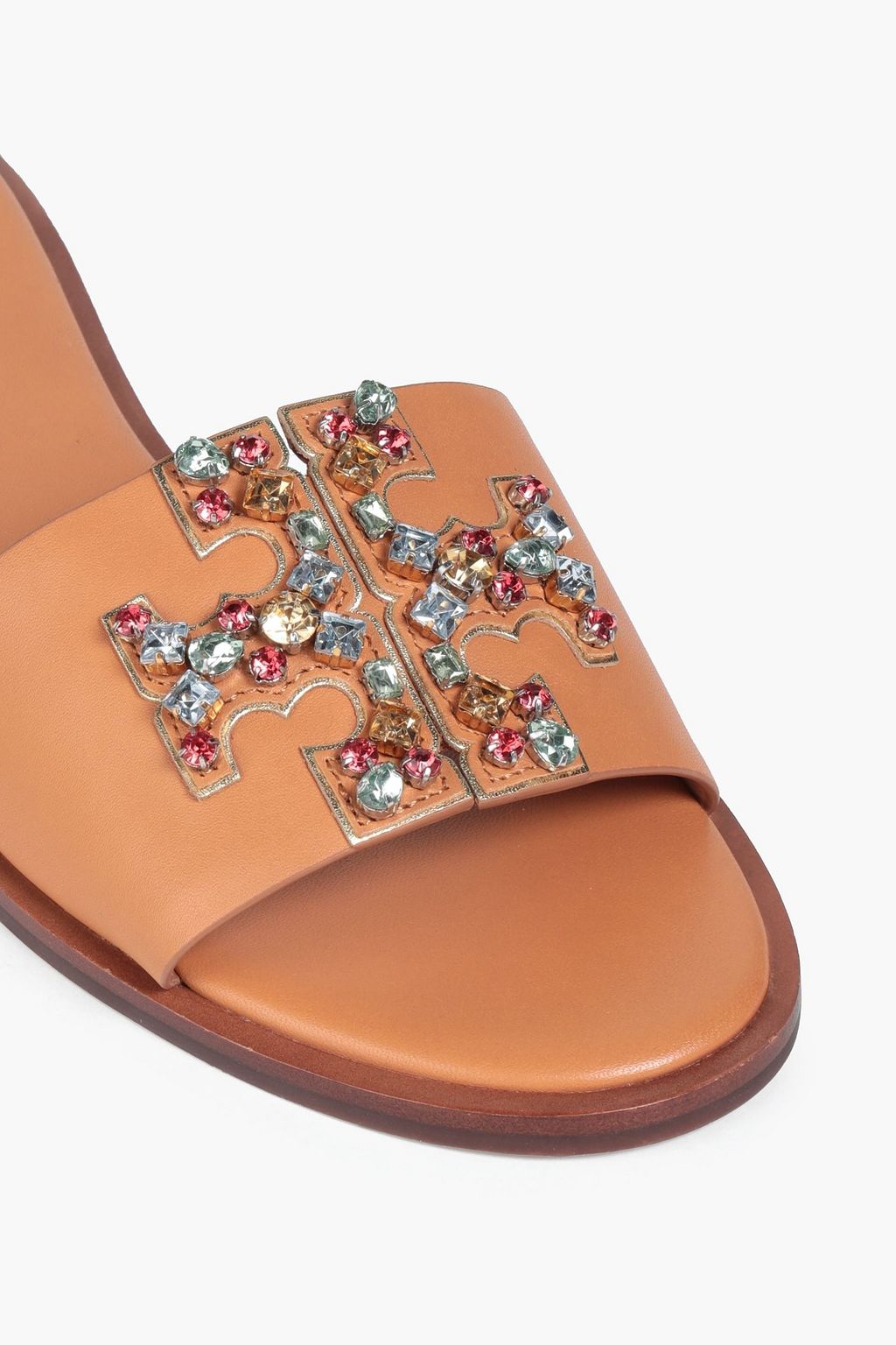 ines embellished leather slides