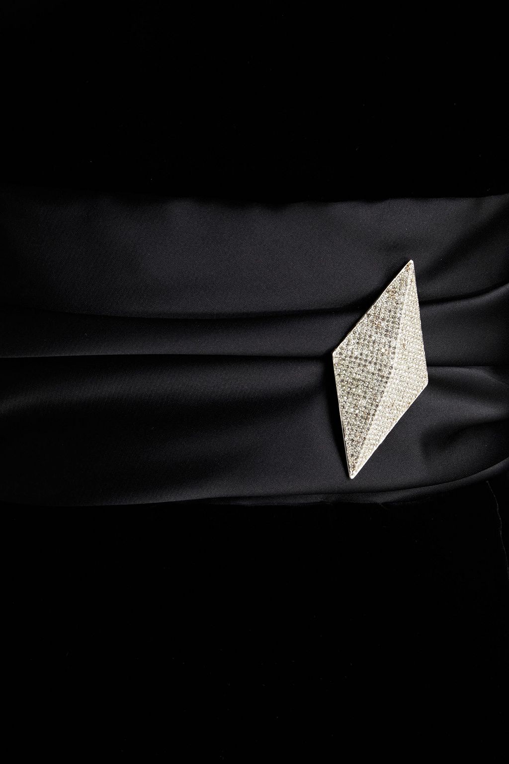 ALEXANDRE VAUTHIER Off-the-shoulder satin-paneled embellished velvet dress
