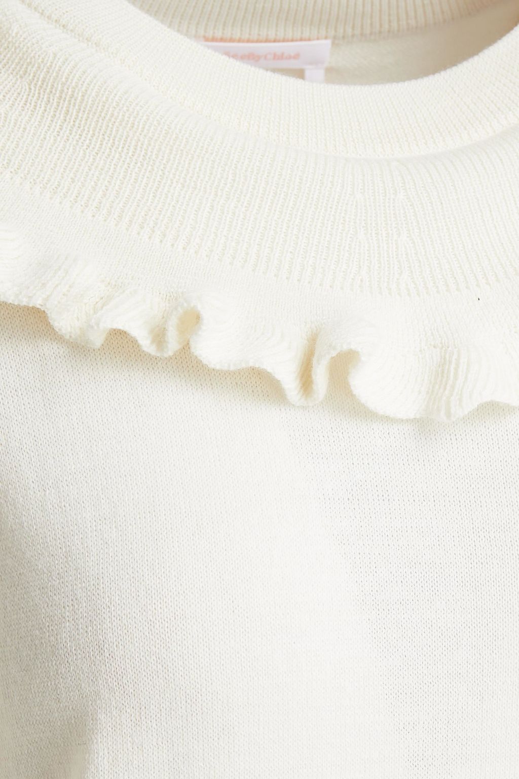 SEE BY CHLOÉ Ruffled mélange stretch-knit sweater
