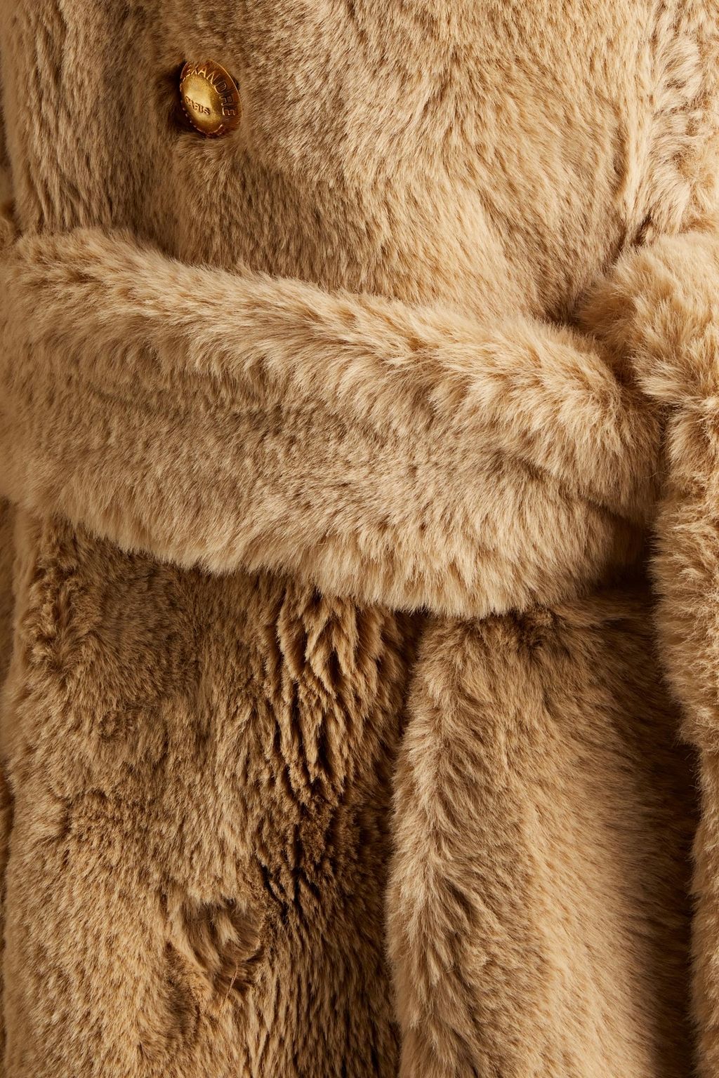 ALEXANDRE VAUTHIER Double-breasted belted faux fur coat