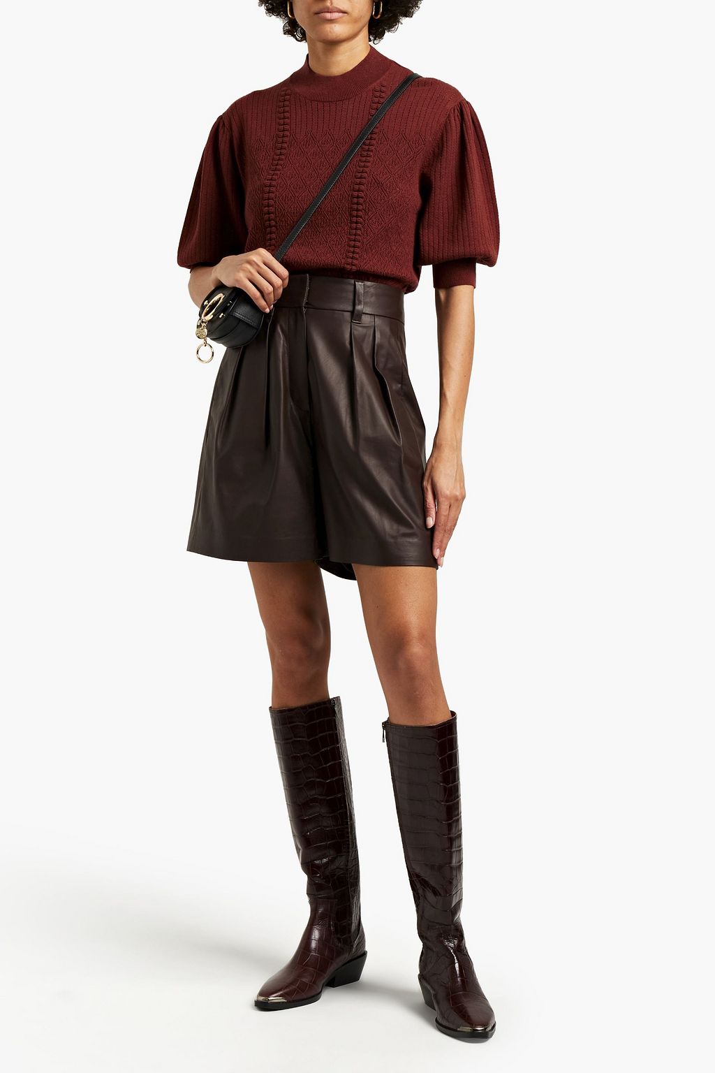 SEE BY CHLOÉ Pointelle-knit wool and cotton-blend sweater